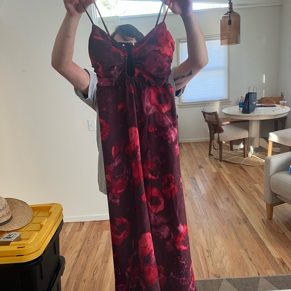 Abercrombie & Fitch Floral Maxi Dress in Red and Pink - Picture 4 of 5